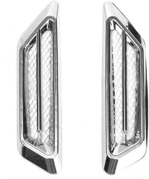 TuTuYa Car Side Mesh Vent, Universal Car Air Flow Chrome Fender Side Vent Decor Sticker Accessories,1 Pair...