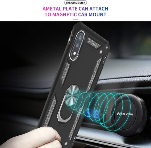 Samsung Galaxy A01 Phone Case, Samsung A01 Phone Case with Screen Protector, Military Grade Protective Cases with Ring for Samsung Galaxy A01 (Bla...