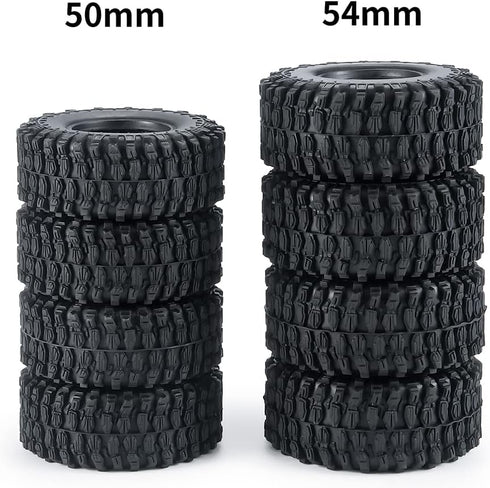 4PCS 1.0" Crawler Tires Rubber Wheel Tires for 1/24 Axial SCX24 90081 AXI00001 AXI00002 AXI00005 AXI00006 RC Crawler Car (54mm)...