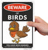 SmartSign Funny Beware Of Birds Warning Sign - 10"x7", 40 mil Laminated Rust-free Aluminum - Metal Signs for Wall Decor, Outdoors, Garden, Patio, ...