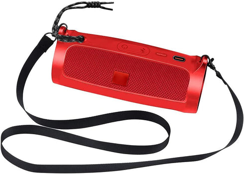 Silicone Case for JBL FLIP 5 Waterproof Portable Bluetooth Speaker, Gel Soft Skin Rubber Cover, Travel Carrying Storage Bag Pouch with Shoulder St...