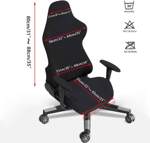 Gaming Chair Covers Slipcovers with Armrest Covers,Stretch Game Computer Office Desk Chair Cover Protector,Soft Polyester Fabric,Rotating Armchair...