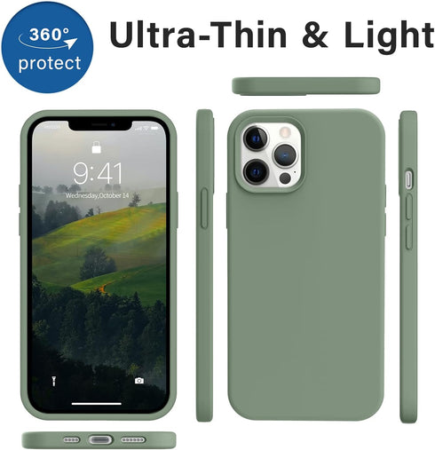 AOTESIER iPhone 12 Pro Max Phone Case,Premium Soft Liquid Silicone Rubber Full-Body Protective Bumper Case with [Soft Anti-Scratch Microfiber Lini...