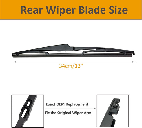 2 Pack Rear Wiper Blades for Hyundai Santa Fe 2013-2019 / Hyundai Santa Fe XL 2013-2019 / Hyundai Santa Fe Sport 2013-2018 Back Windshield Wiper R...