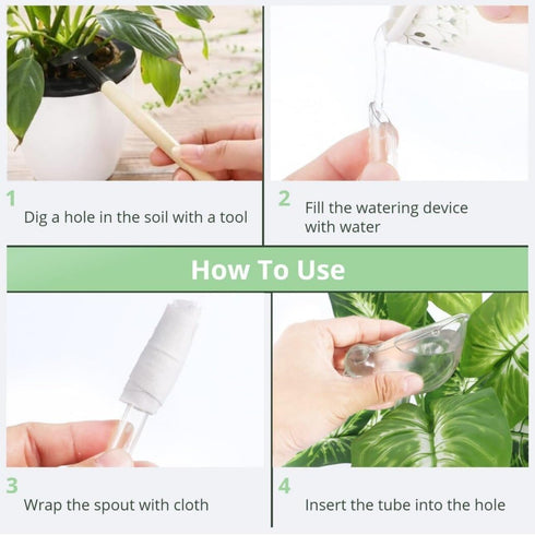 Generic Clear Bird Shaped Self Watering Bulb Stake PVC Plastic Safe Water Bulb Globe Spike Gardening Tool Indoor Outdoor Potted Plant Flower Plant...