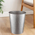 Monarch Abode Pewter Hand Hammered Metal Wastebasket for Home Office Bedroom, Decorative Waste Basket, Modern Bathroom Garbage Can, Durable & Deco...