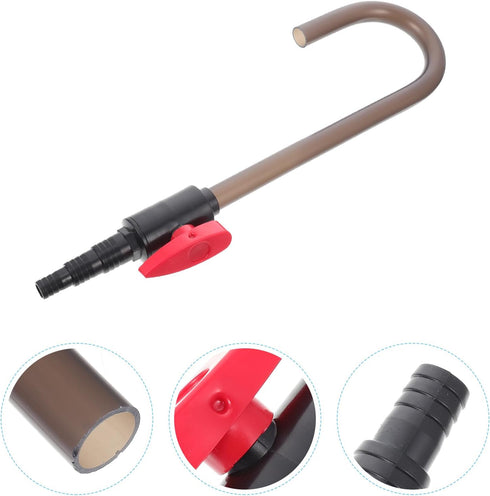 2 Pcs Aquarium Hook Water Changer - Bent Wall Mounted Fish Tank Water Changer with Flow Switch, Aquarium Vacuum Water Filler, Suit for 1/2'', 5/8'...