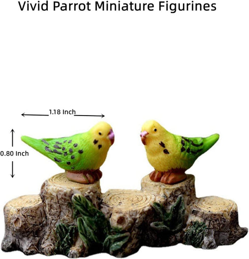 Miniature Parrot Fairy Garden Accessories, Mini Parrot Figurine for Fairy Garden Decoration, Cake Topper, Landscape Decor, DIY Crafts, Car Decorat...