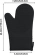 Silicone Oven Mitts, Oven Gloves with Non-Slip Waterproof - 2PCS Black Oven Mittens Heat Resistant 600 Degree, Soft Lining Silicone Oven Mits for ...