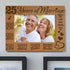KATE POSH 25 Years of Marriage Engraved Natural Wood Frame, 25th Anniversary, Husband & Wife, 25 Years Down Forever to Go, Silver Wedding Annivers...
