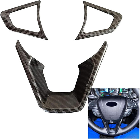 3PCS Carbon Fiber Folor Steering Wheel Cover Fit for Ford Fusion Mondeo Edge...