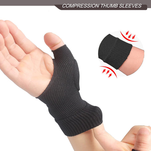 2pcs Thumb Compression Arthritis Gloves, Wrist Support Brace Elastic Glove with Gel Thumb Injury Pads for Arthritis, Joint Pain, Tendonitis, Sprai...