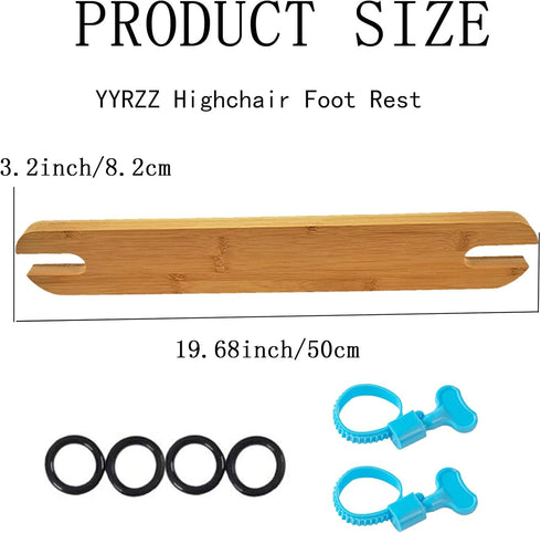 Footrest for Baby Highchair,Adjustable Non-Slip Natural Bamboo Wooden HighChair Footrest,High Chair Foot Rest Compatible with IKEA Antilop High Ch...