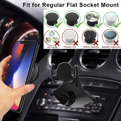CD Slot Car Grips Phone Holder for Collapsible Socket Grip, CD Car Mount Phone Holder for Pop Grip Stand Compatible with iPhone 14 12 13 11 Pro Ma...