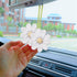 Crochet Daisy Car Accessories, Automotive Stuff Charm Ornament Pendant Knitted Cute Rear View Mirror Hanging Interior Decoration Aesthetic Handmad...