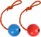 2 Pack Dog Ball, K9 Ball, Solid Rubber Ball on Rope for Reward, Fetch, Play(Blue and Red)...