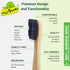 Bamboo Toothbrush with Charcoal Activated Soft Bristles - Gentle on Teeth, Light Weight, Eco friendly,Vegan, Natural & Zerowaste-Dental & Oral Car...