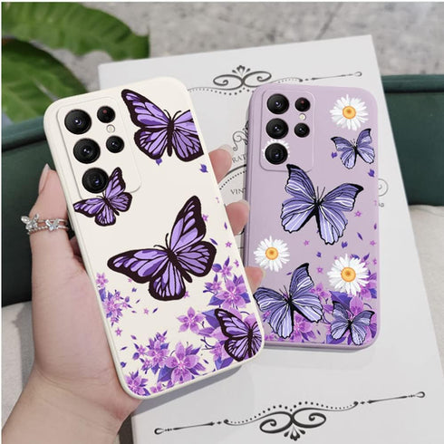 Galaxy Note 20 Ultra Case for Women Girls Cute Butterfly Camera Lens Protector Soft TPU Bumper Silicone Shockproof Protective Cover Phone Case for...