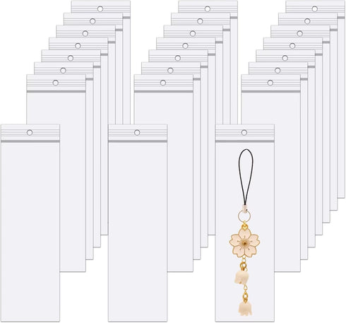 Long Jewelry Bags 2 x 6" 100pcs Poly Zip Seal Storage Bags Clear Necklace Bags with Hang Hole 2 Mil for Candy Gifts Favors Pen Key Chain...