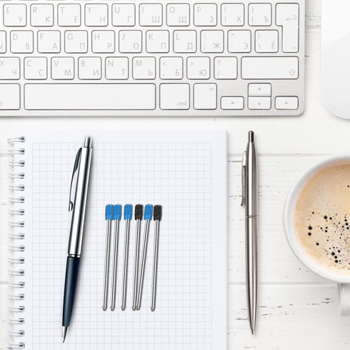 2.75 Inch Ballpoint Pen Refills Pack of 10, Smooth Writing 1.0 mm Medium Point Metal Refill, Replaceable Ink Pen Refill for Diamond Crystal Stylus...