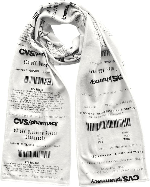 CVS Receipt Scarf, Double Sided, Hilarious 100% Fleece Scarf. Looks Like a Real CVS Receipt...