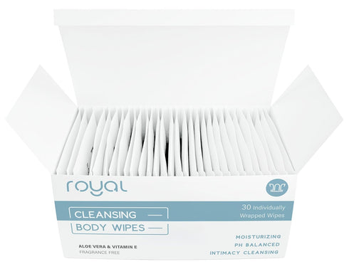 Royal Body Wipes - Flushable Individually Wrapped Wet Towelettes for Feminine Hygiene, Personal & Intimate Cleansing, Odor & Period Care – Women &...