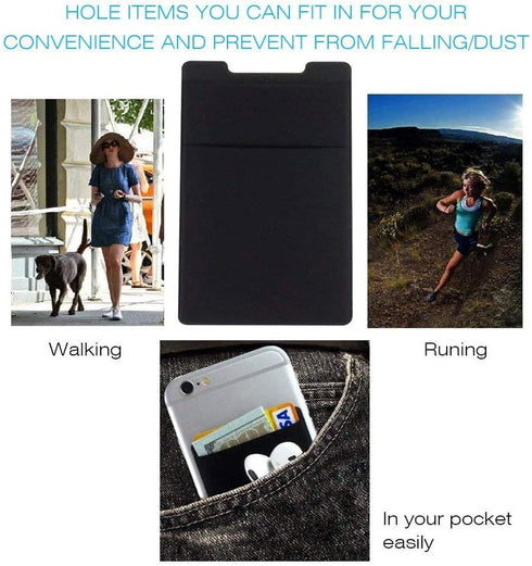 Cell Phone Stick on Wallet, Credit Card, ID Card Holder, 3 Pack 3M Self Adhesive Card Holder Stick on Phone Sleeves with Pocket for Most Smartphon...