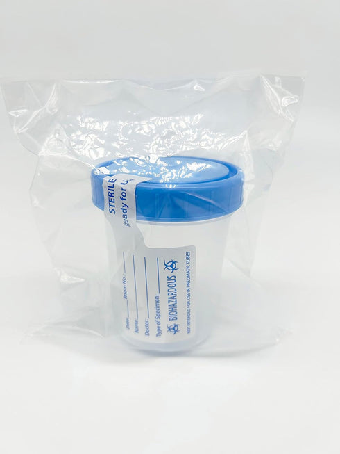 Sterile Specimen Cups with Lids: 4oz Transparent Urine Collection Cup with Leak-Resistant Screw-On Lids - 3-inch Sample Jars - Designed for Secure...