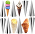 Non-stick Cream Horn Molds Stainless Steel, 5 inch Large Size Cannoli Tubes Kit Pack of 16 Baking Cones Pastry Roll Horn Croissant Mold - Christma...