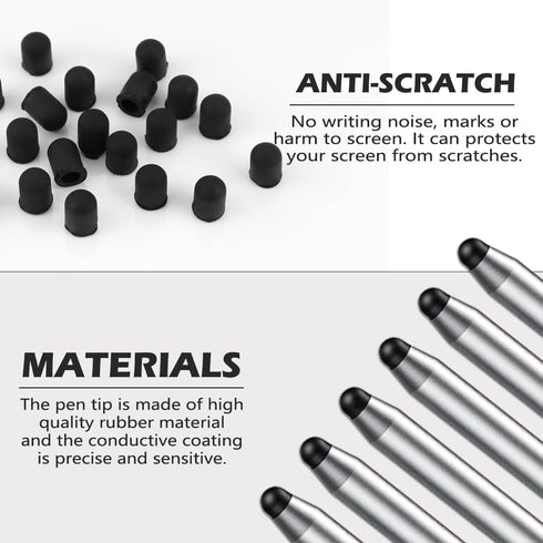 20 Pieces Replacement Tips Touch Screen Pens Tips Silicone Rubber for Touch Pen (Outer Diameter 6mm, Inner Diameter 4mm)...