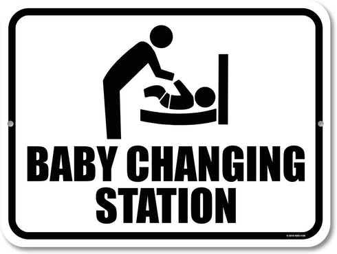 Honey Dew Gifts Restroom Sign, Baby Changing Station 9 inch by 12 inch Metal Aluminum Baby Changing Station Sign for Business, Made in USA, HDG-11...