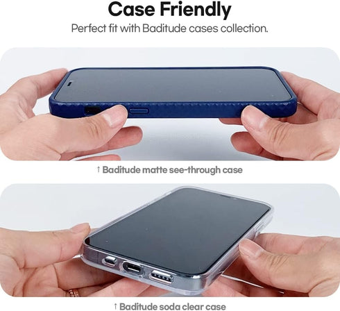 Tempered Glass Screen Protector for iPhone 14Promax(2022) - 2 Pack with Baditude's Special allighment tool...