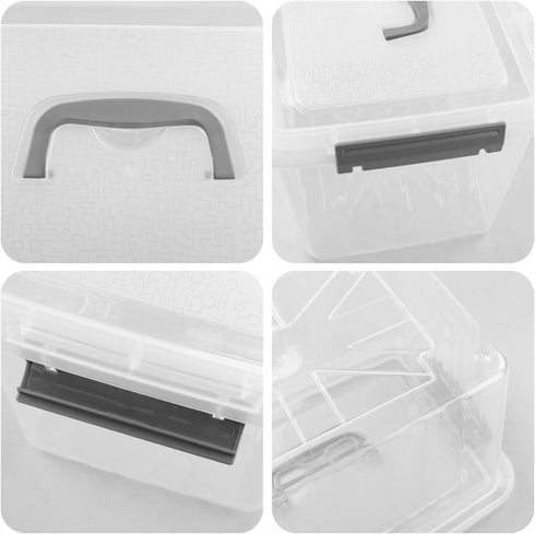 Bringer 6-Pack Clear Plastic Latching Storage Box, Plastic Box, 10 L...
