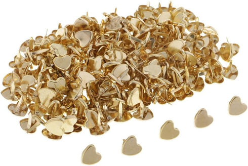 200 Pcs Heart Shaped Brads, Metal Iron Brads Paper Fasteners for Craft Embellishments...