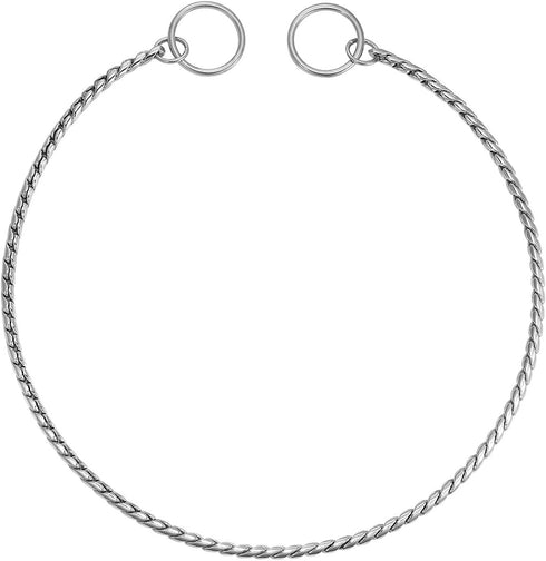 Mogoko Stainless Steel Dog Choke Chain Collar, Puppy Metal Snake Chain Pet Show Slip Collar Choker for Training Walking (Silver;24.0"*5.0mm)...