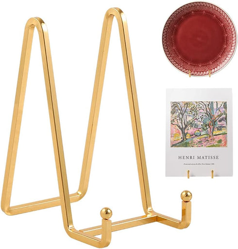 Plate Holder Easel Display Stand - 6 inch Metal Plate Stands for Display - Tabletop Picture Stand - Gold Iron Easels for Display Pictures | Photo ...