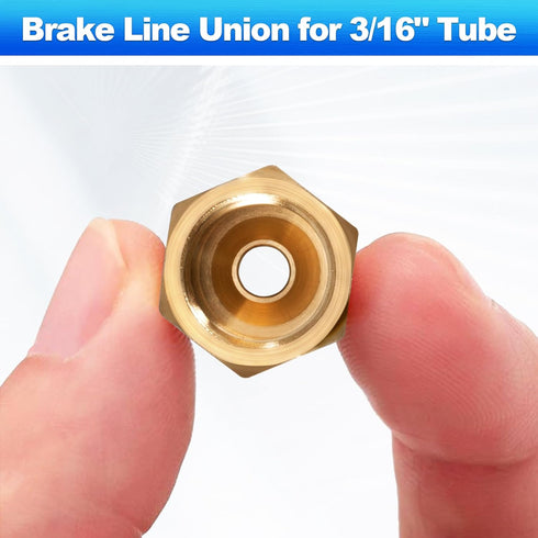 Spurtar 21Pcs 3/16 Brake Line Fittings 3/8 Inch-24 Threads, Brake Line Pressure Fittings for 3/16 Inch Brake Line, Brass Brake Line Fitting Assort...