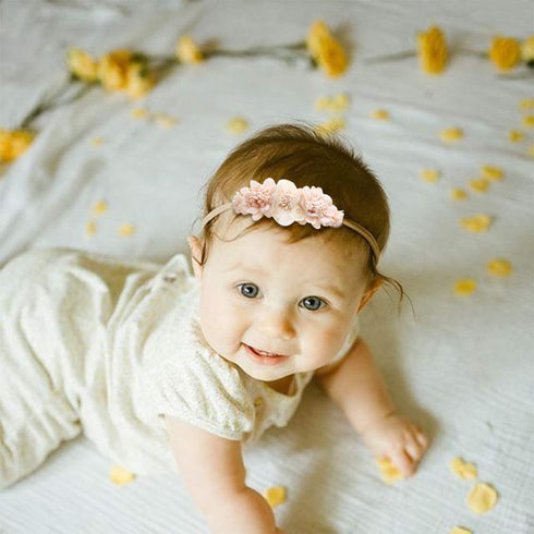 cherrboll 3pcs Baby Girl Flower Headbands, Super Soft & Stretchy Nylon Floral Hairbands for Newborn Toddler...