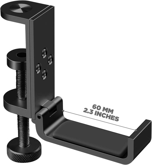 Foldable Headphone Stand Hanger Holder Aluminum Headphone Clamp Hook Under Desk, Save Space Headphone Hanger Holder for Universal Headphones (Lico...