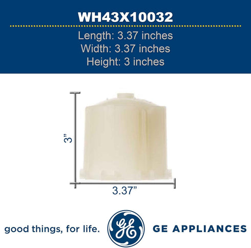 GE WH43X10032 Agitator Coupler , White