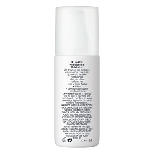 Curel Oil Control Weightless Gel Moisturizer for Dry, Sensitive Skin, Gel Moisturizer for Face, Fragrance Free, 4 Oz...