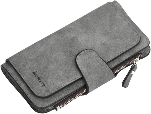 Women's Long Leather Wallet RFID Blocking Cash ID Credit Card Holder for Women Ladies Soft Clutch Wallet with Zipper Coin Pocket Fashion Purse (Da...