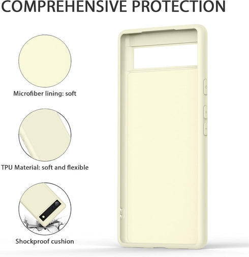 Amzpas Silicone Phone Case Compatible with Google Pixel 6A, Soft Protective Smart Phone Case for Women Men, Durable Anti-Scratch Shockproof Phone ...