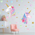 Unicorn Wall Decal,Large Size Unicorn Wall Sticker Decor for Gilrs Kids Bedroom Birthday Party...