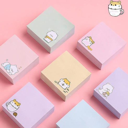 4 Pack 80Sheets Per Pack 3.15x3.15in Self-Stick Note Pads, Kawaii Sticky Notes,Cute Sticky Notes,Korean Sticky Notes,cute stationary,cute school s...