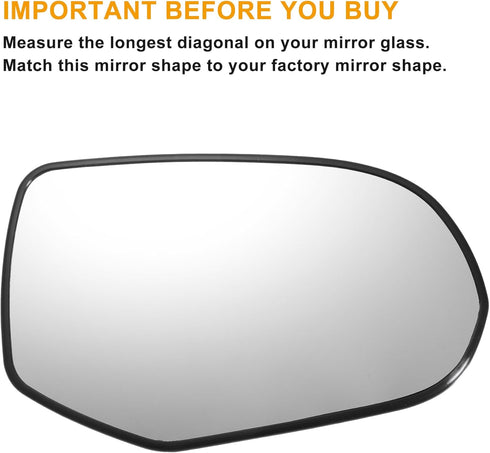 X AUTOHAUX Car Rearview Right Passenger Side Mirror Glass Replacement W/Backing Plate Heated White Glass for Honda Odyssey 2006-2008...