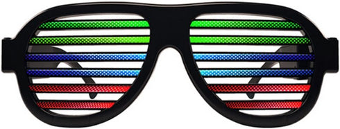 GS GLOWSEEN Light Up Shutter Glasses Sound Reactive - USB Rechargeable Rave Glasses - Black...