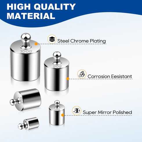 UCEC Calibration Weights for Digital Scale, 10mg - 100g Gram Weights Kit, Precision Stainless Steel Balance Scale Calibration Weight Set with Twee...