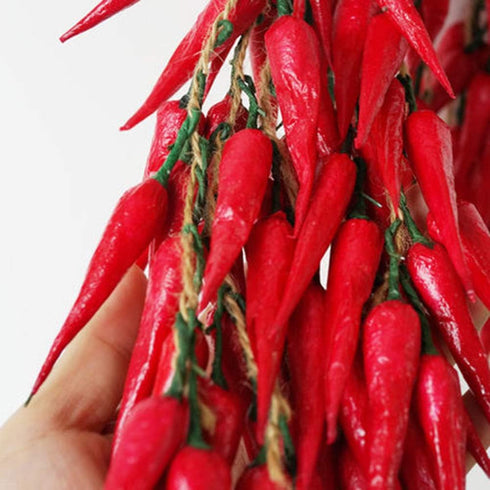 5 Bunches of Lifelike Artificial Chilis - Home Party Kitchen Decoration, Hotel Store Display, Photography Props...
