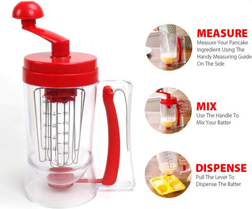 Batter Dispenser,3 In 1 Automatic Pancake?Cupcake Batter Dispenser With Cake Mould?Bpa-Free Food-Grade For Pancake,Cupcakes, Waffles, Muffin Mix, ...